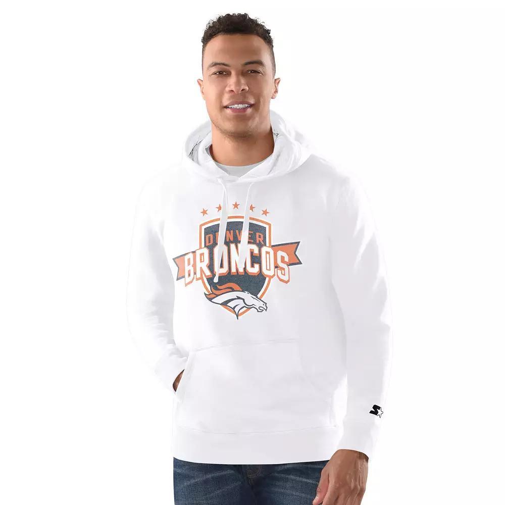 Men's Starter White Denver Broncos Vintage Pullover Hoodie, Size: Small Product Image