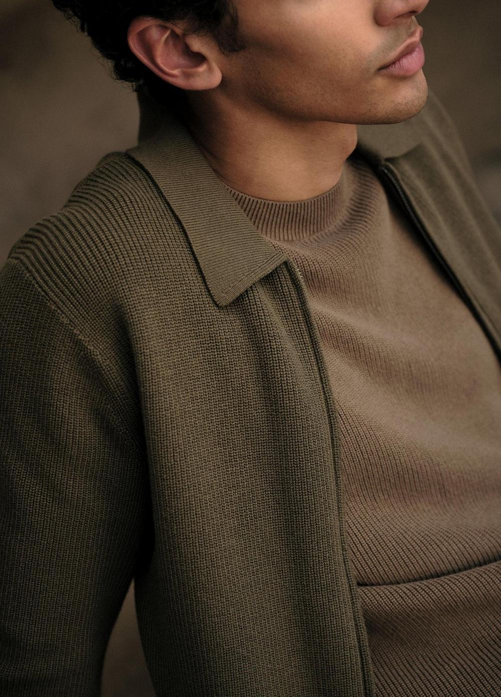 Mens Wool-Blend Two-way Zip Cardigan, Olive Leaf, Size S Vince Product Image