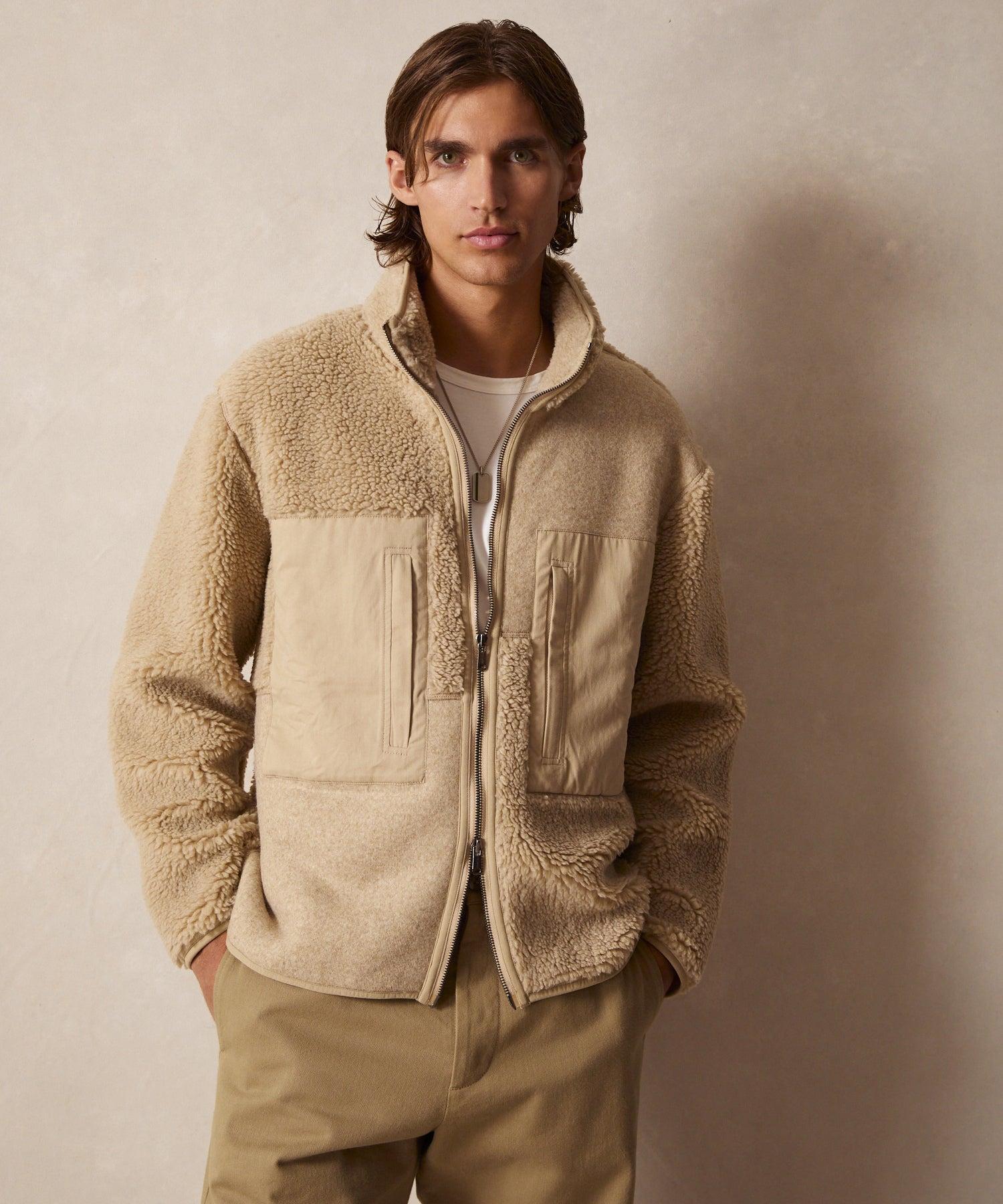 Sherpa Full-Zip Jacket in Stone Product Image