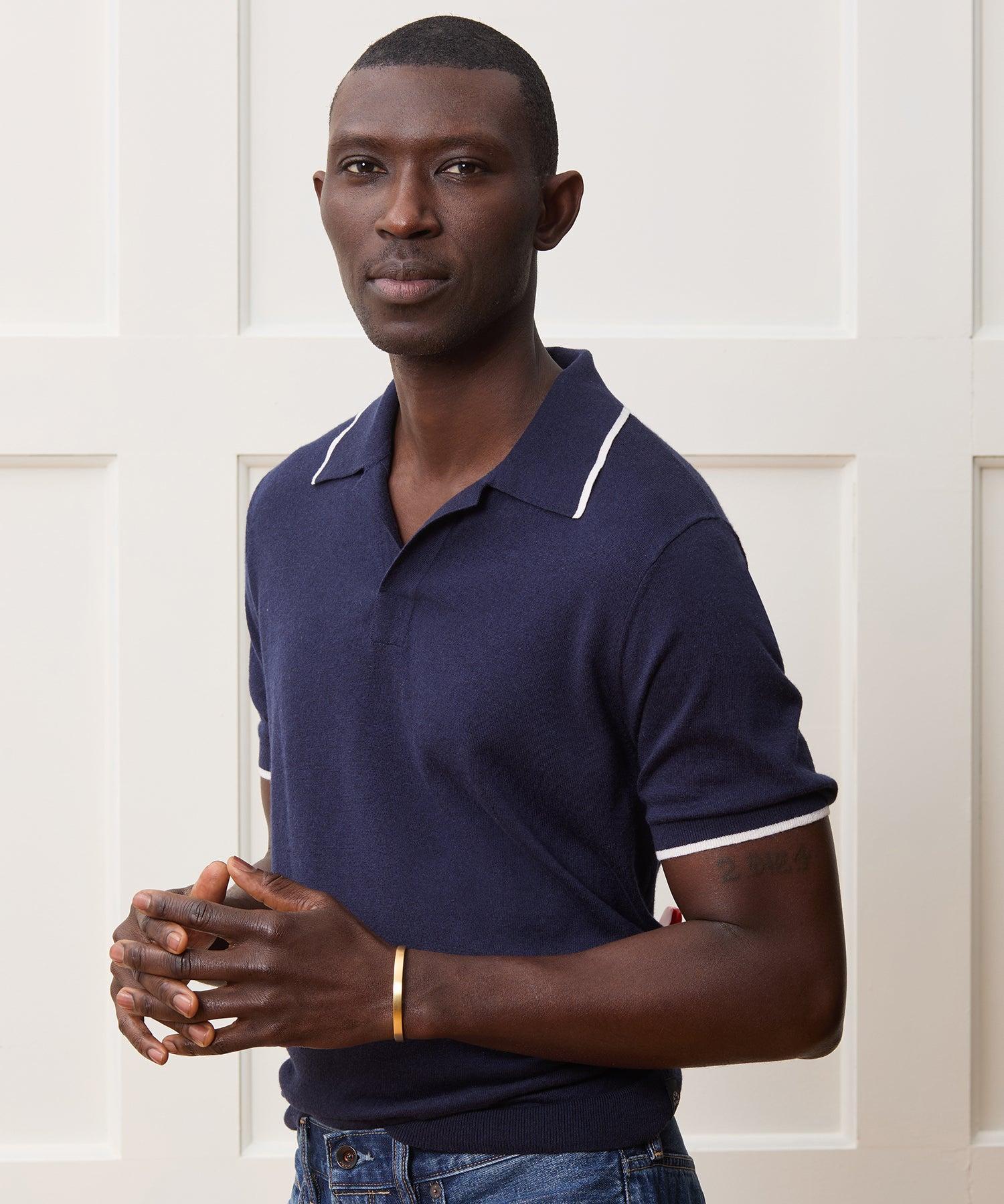 Silk-Cashmere Tipped Sweater Polo Product Image