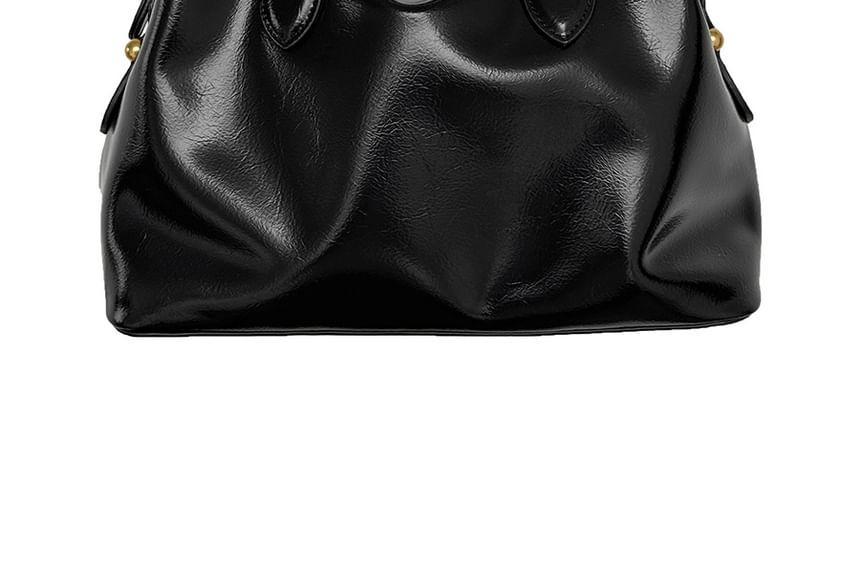 Faux Leather Bowler Bag Product Image