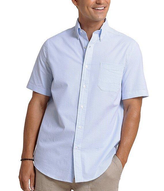 Southern Tide Stretch Stripe Seersucker Follyfield Short Sleeve Woven Shirt Product Image