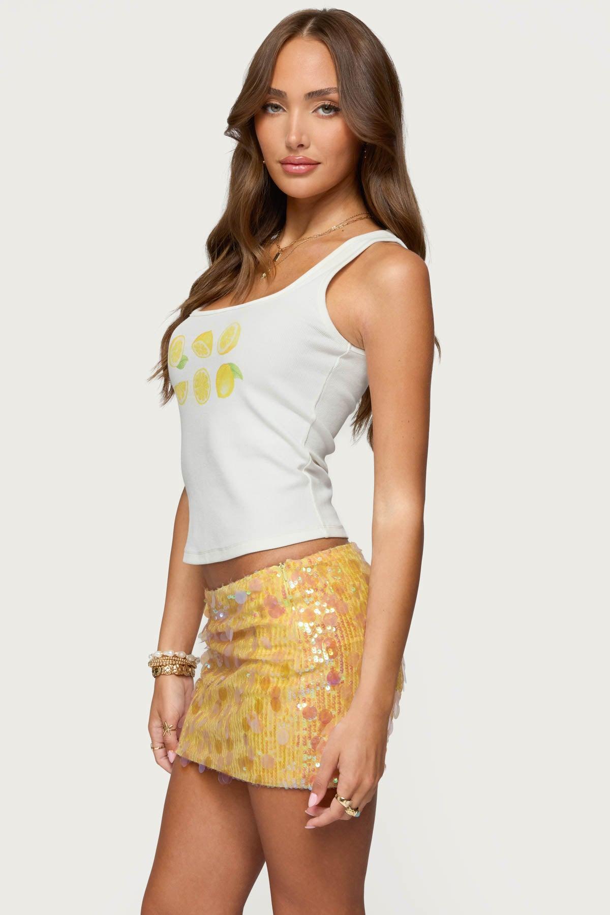 Lemon Drop Ribbed Tank Top Product Image