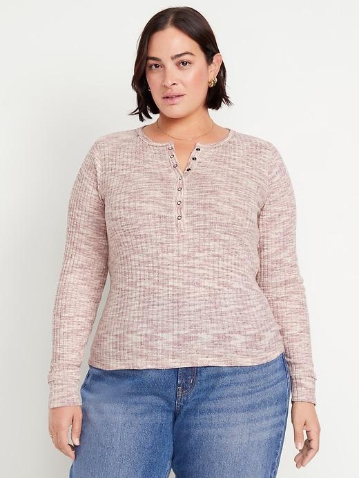 Ribbed Henley Top Product Image