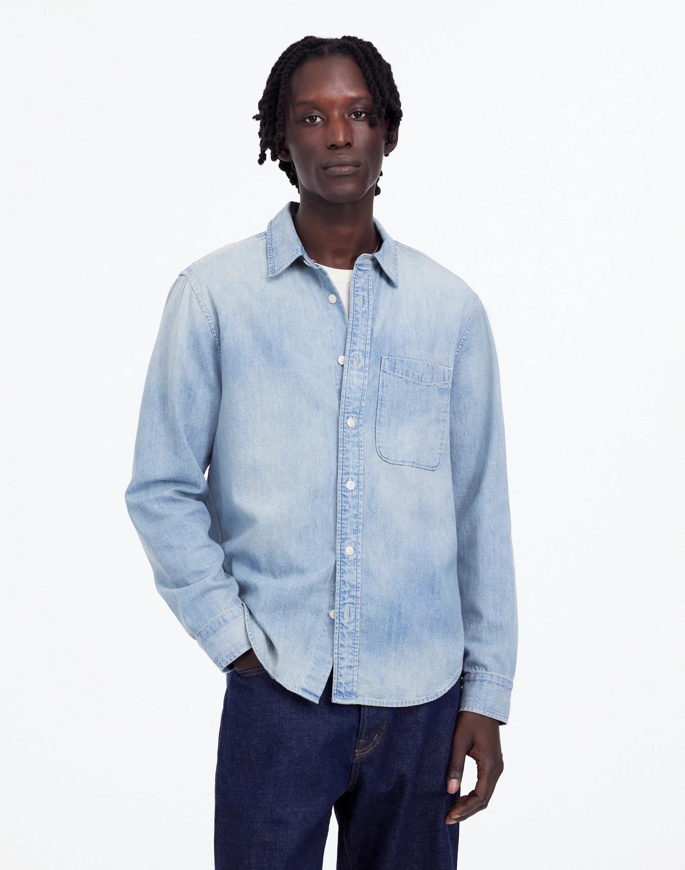 Denim Button-Up Shirt in Reyner Wash Product Image