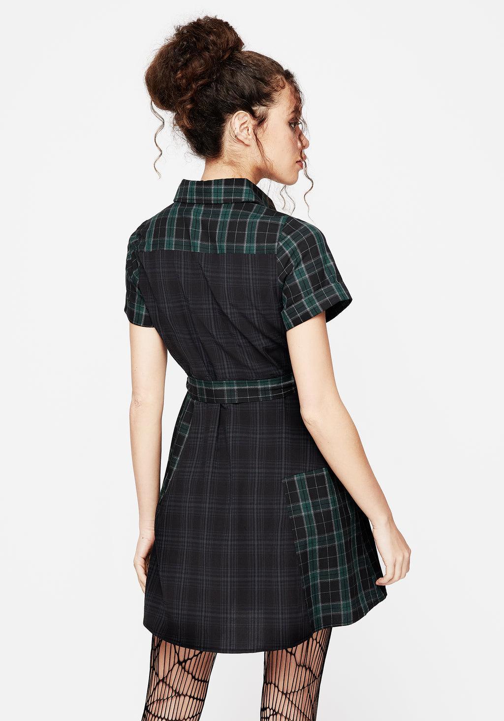 Analogue Check Cotton Mini Shirt Dress Product Image