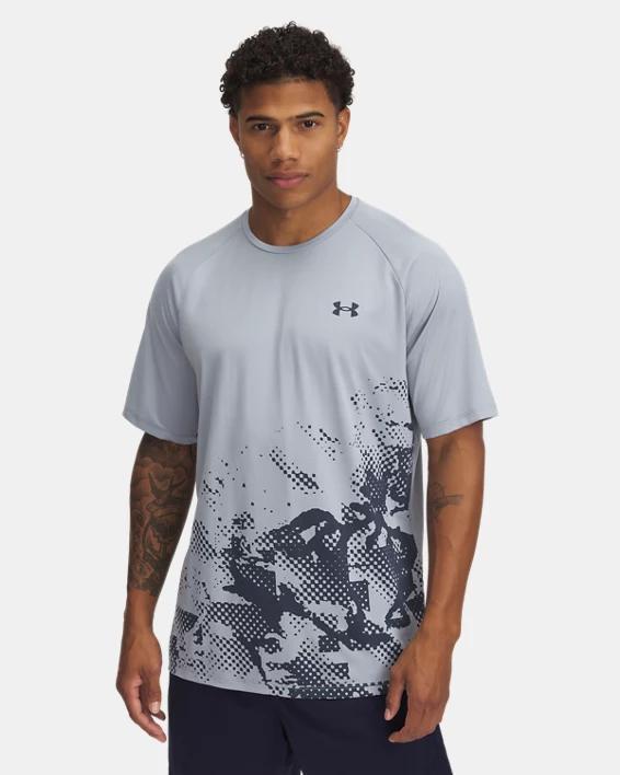 Mens Under Armour Tech Tonal Fade Short Sleeve T-Shirt Grey Product Image