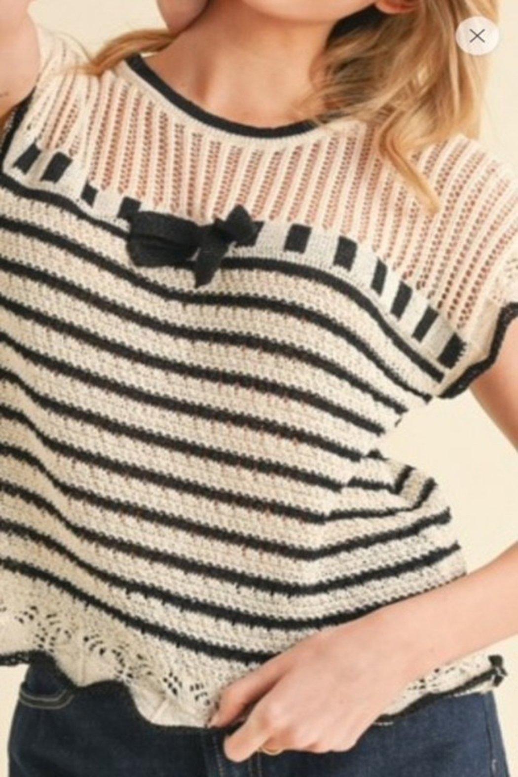 Stripe Crochet Top Product Image