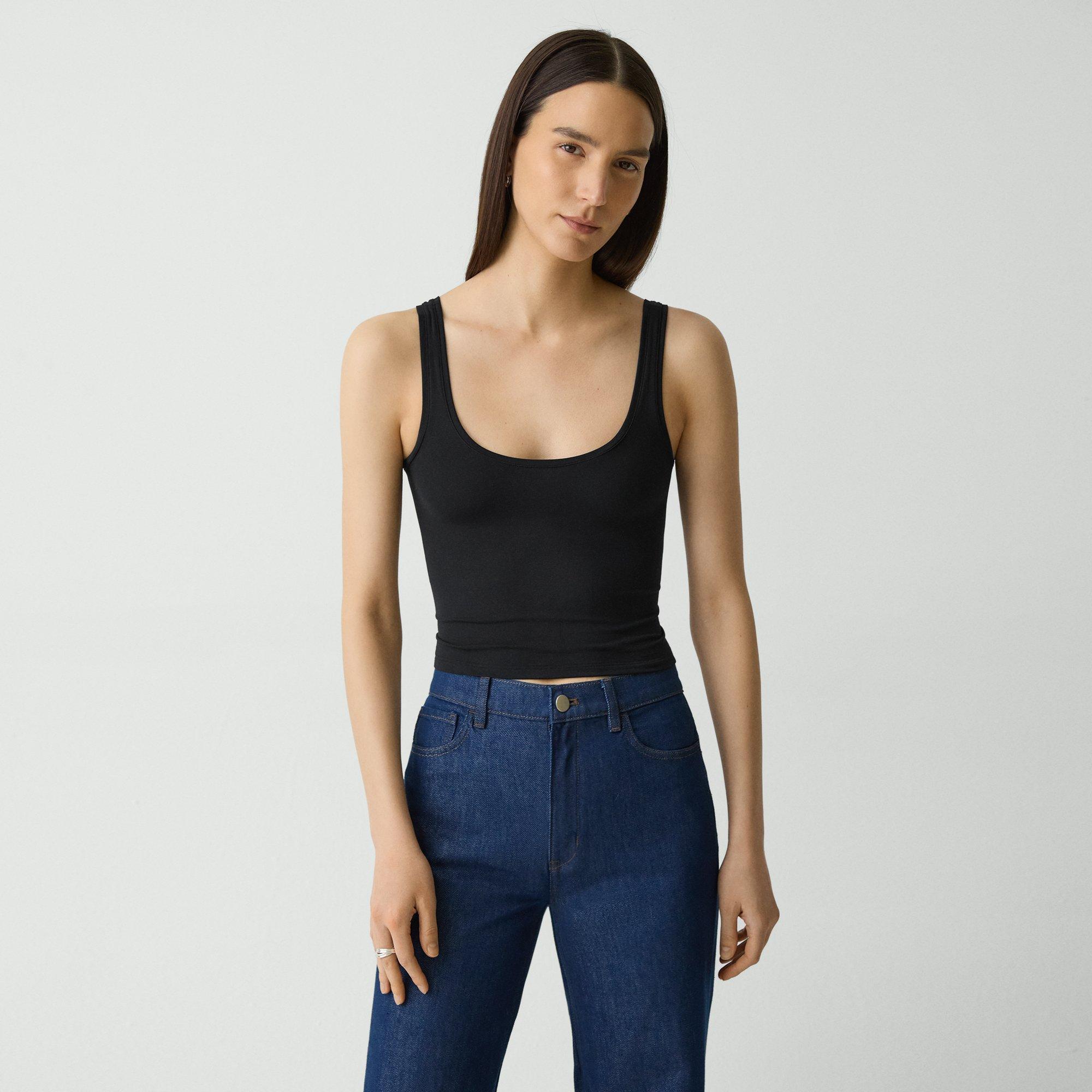 Stretch Nylon Cropped Tank Top | Theory Product Image