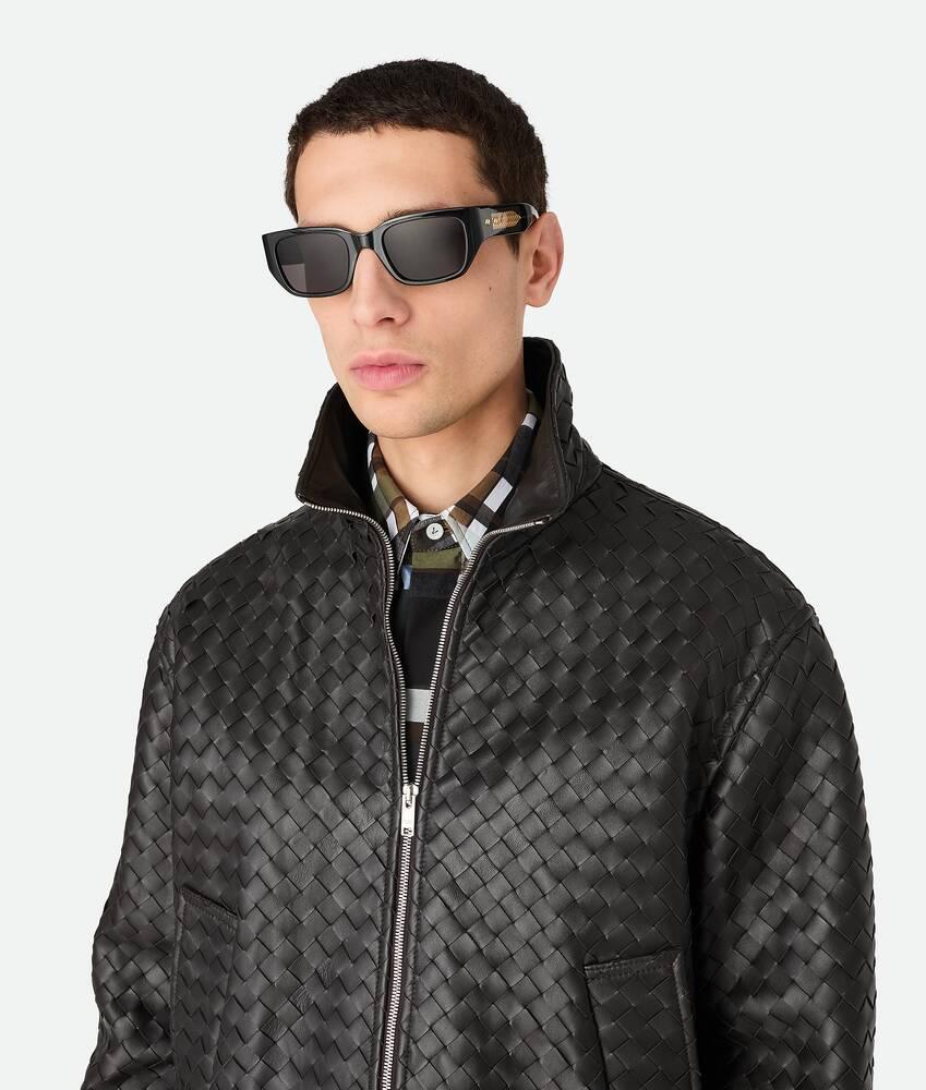 Intrecciato Square Sunglasses in Black/grey Product Image