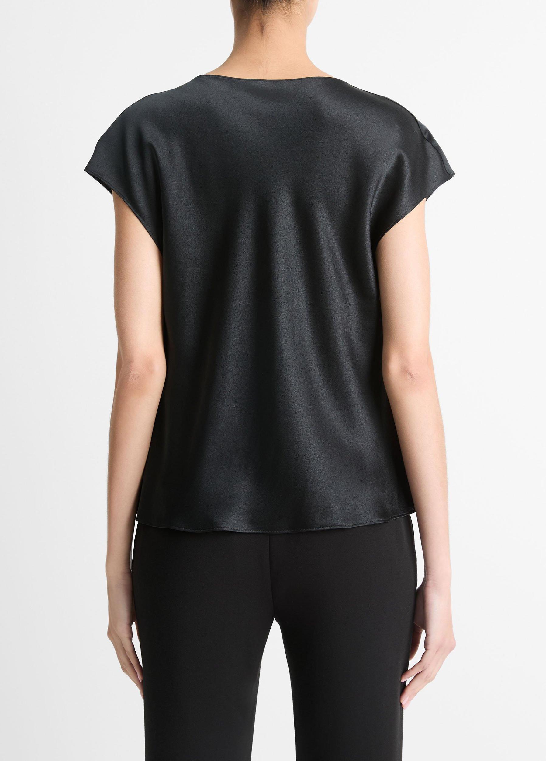 Womens Silk Cowl-Neck Blouse, Off White, Size XL Vince Product Image