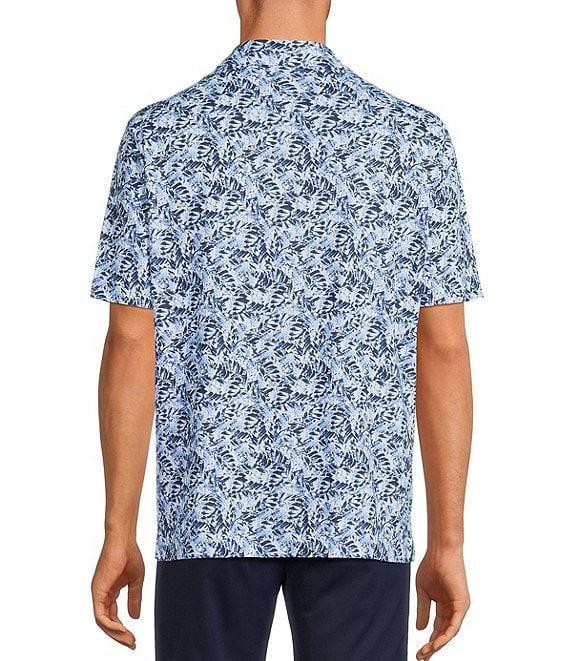 Hart Schaffner Marx Featherweight Luxury Performance Short Sleeve Leaf Print Coat Front Shirt Product Image