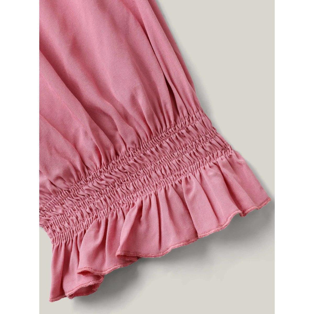 Plus Size Rayon Stretchy Waist Pockets Milkmaid Dress Watermelon Women Square Neck Short sleeve Curvy BloomChic 26/4X Product Image