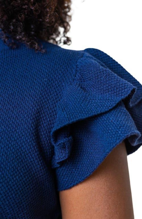 Hope & Henry Women's Flutter Sleeve Sweater Dress in Navy Flutter at Nordstrom, Size 10 Product Image