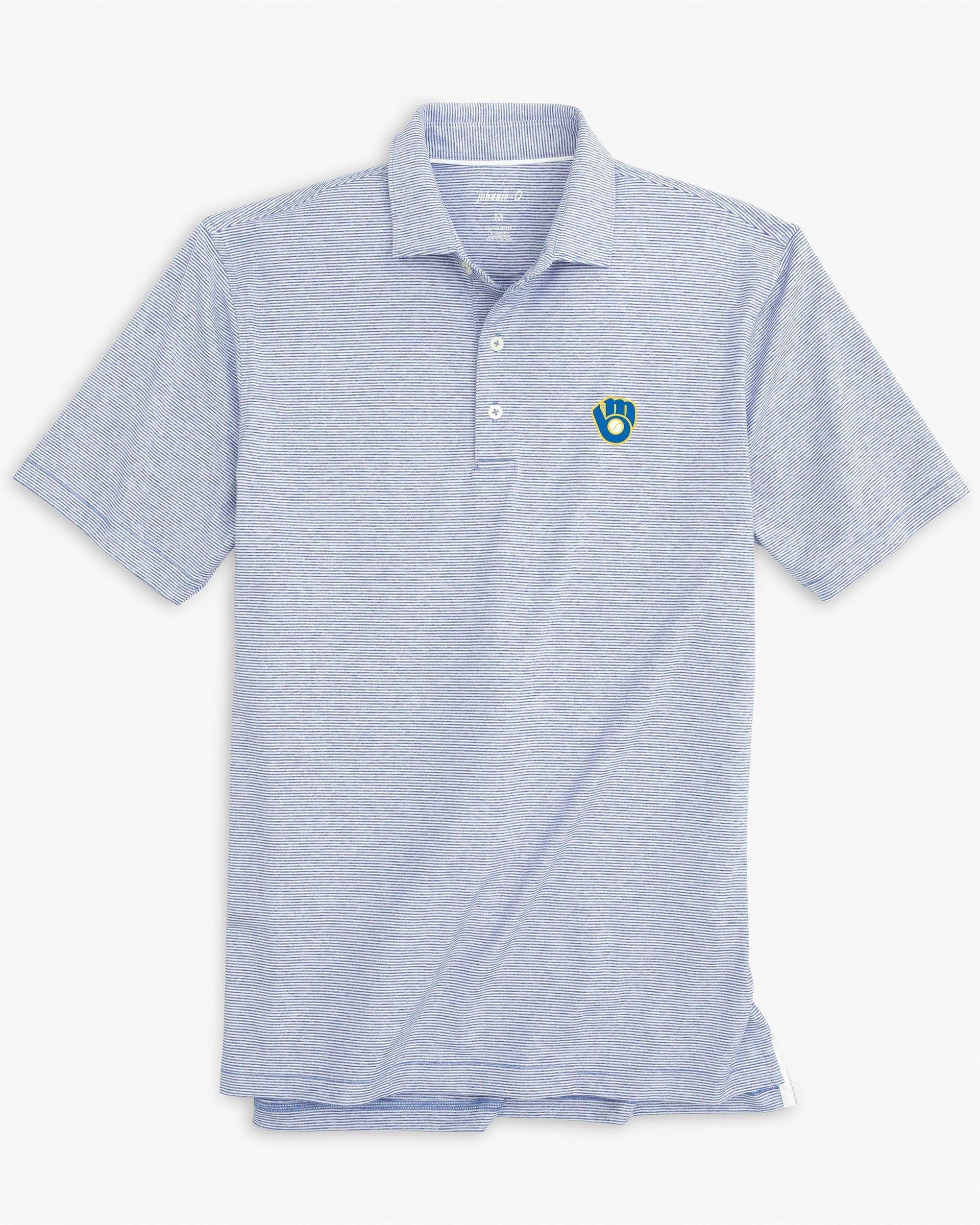 Kansas City Royals Lyndonn Striped Jersey Performance Polo - Cooperstown Logo Product Image