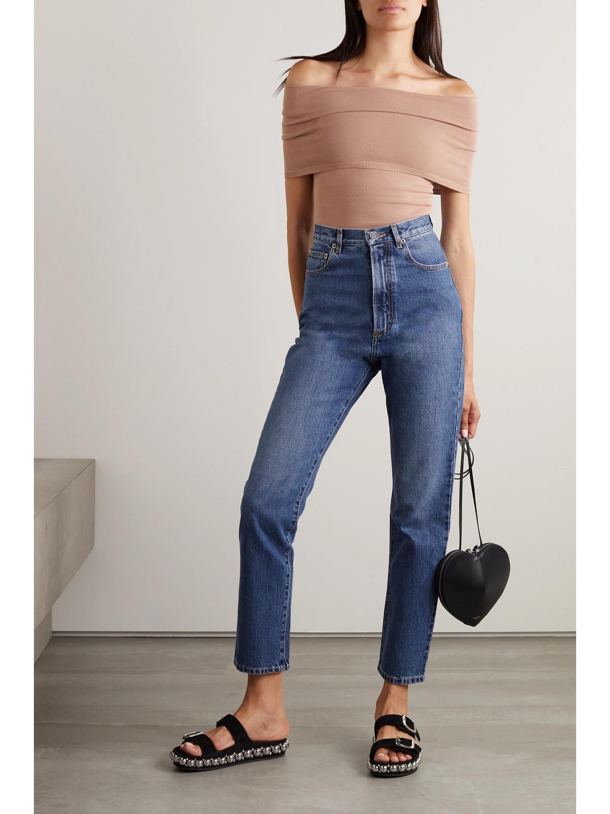 ALAÏA High-rise Straight-leg Jeans In Blue Product Image