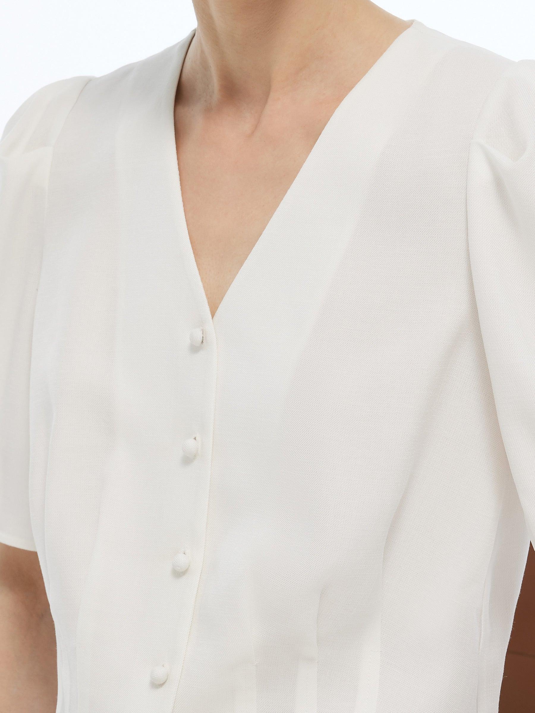 100% Acetate V-Neck Women Shirt Product Image
