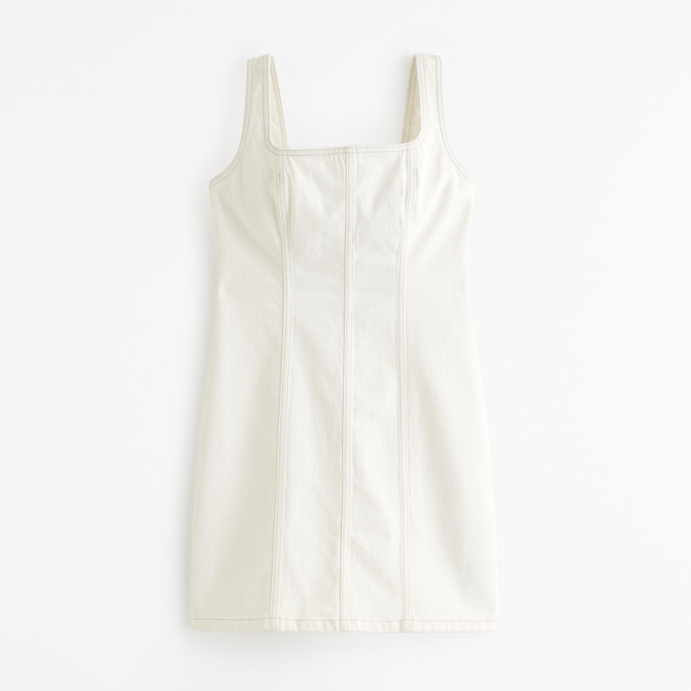 Wide Strap Denim Mini Dress Product Image