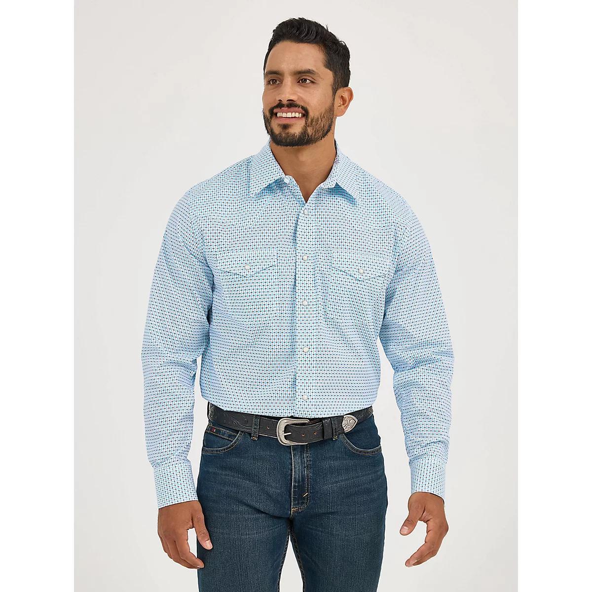 Men's 20X® Competition Advanced Comfort Long Sleeve Two Pocket Western Snap Shirt in Sangria Diamonds Product Image