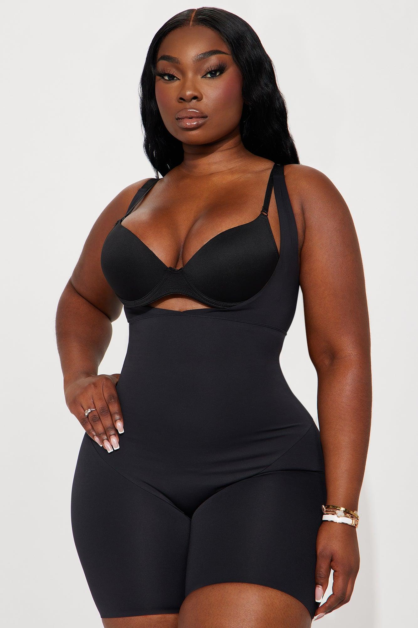 Curvy And Tight Shapewear Romper - Black Product Image