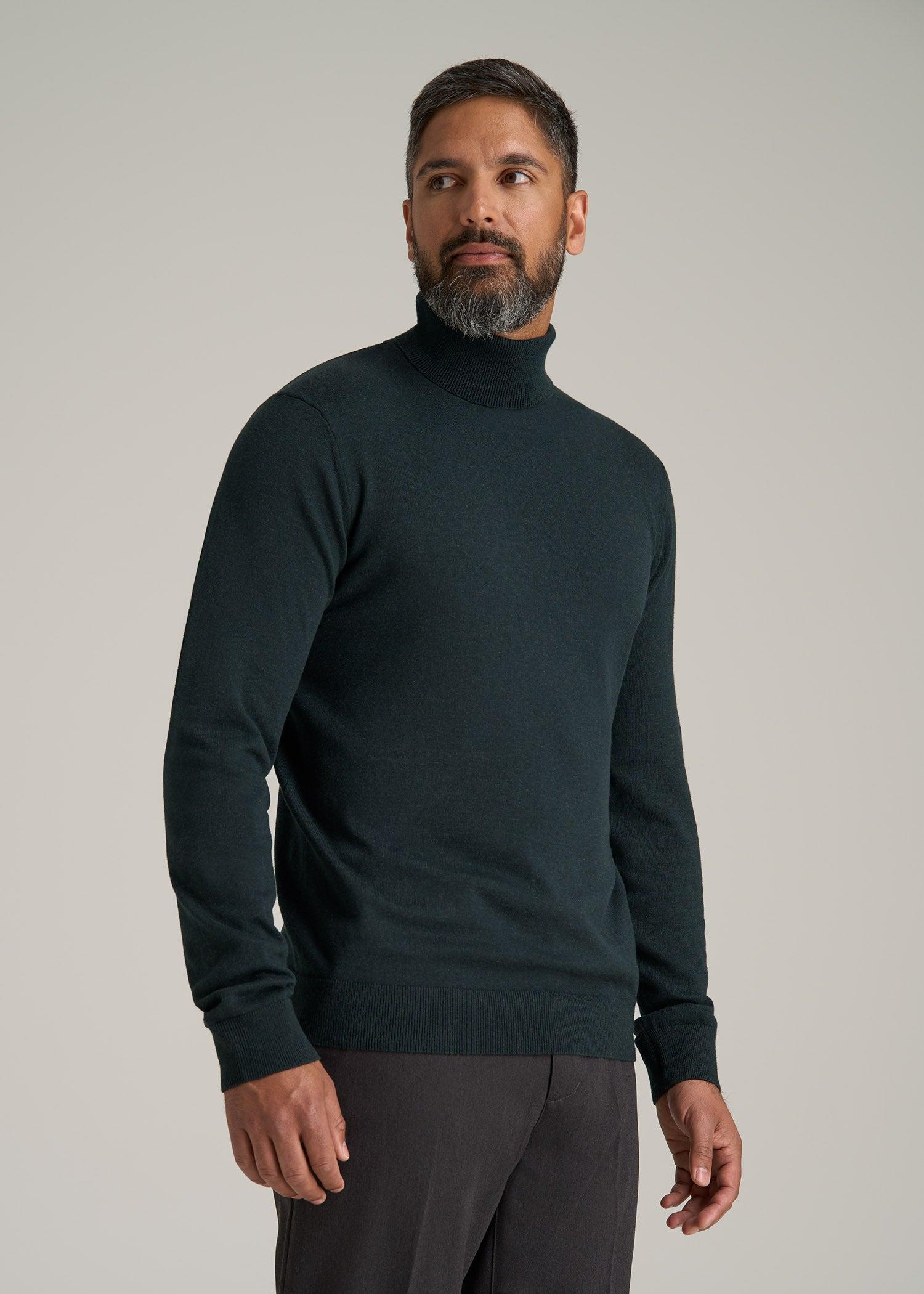 Men's Tall Turtleneck Sweater in Midnight Green Product Image