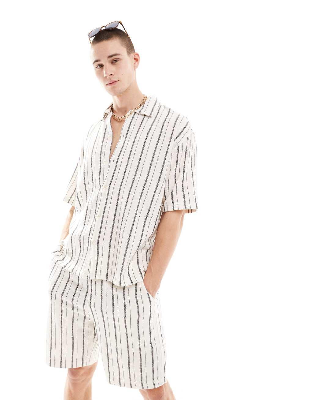 Bershka textured stripe shirt Product Image