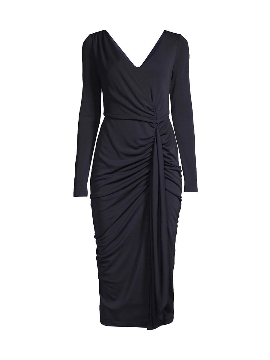 Womens Cascade Long-Sleeve Midi-Dress Product Image
