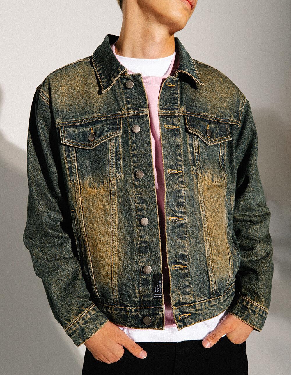 RSQ Mens Overdye Denim Trucker Jacket Product Image