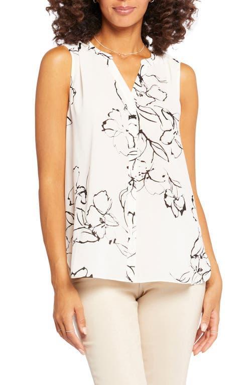 NYDJ Sleeveless Pintuck Blouse (Lily Pad) Women's Clothing Product Image