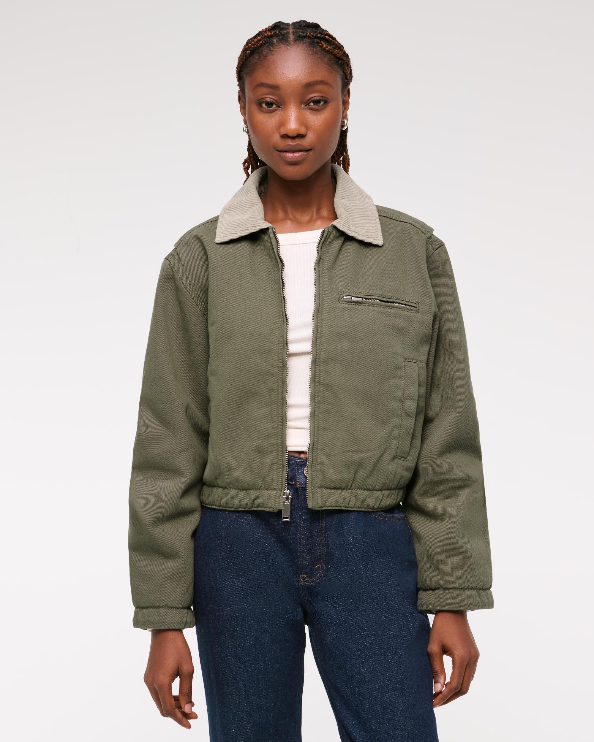 Cropped Twill Workwear Jacket Product Image