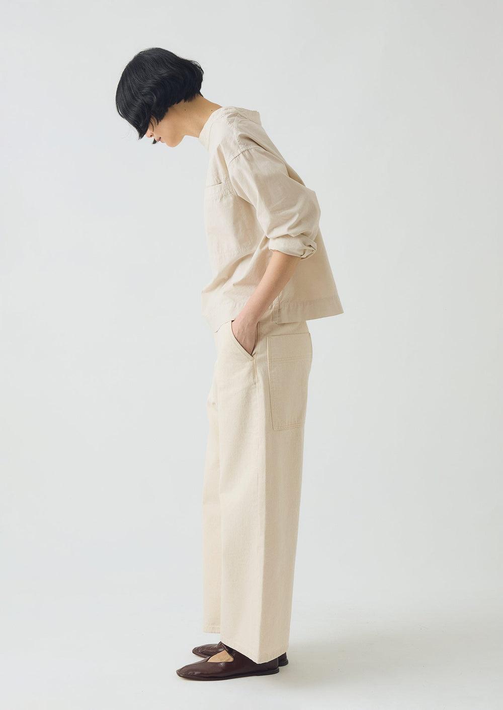 Cotton Linen Poplin Smock Top | Raw Linen Product Image