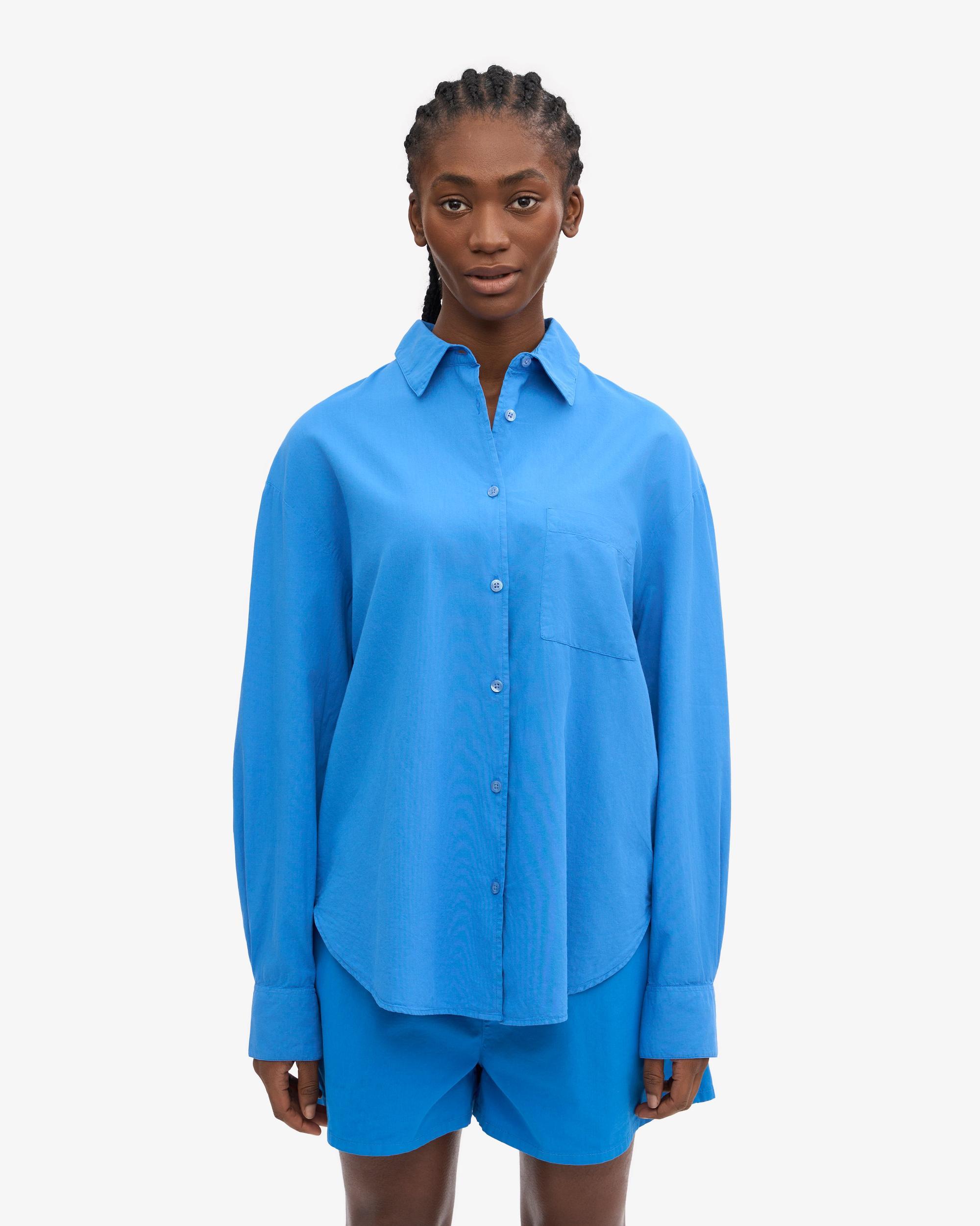 Organic Oversized Shirt - Navy Blue Product Image