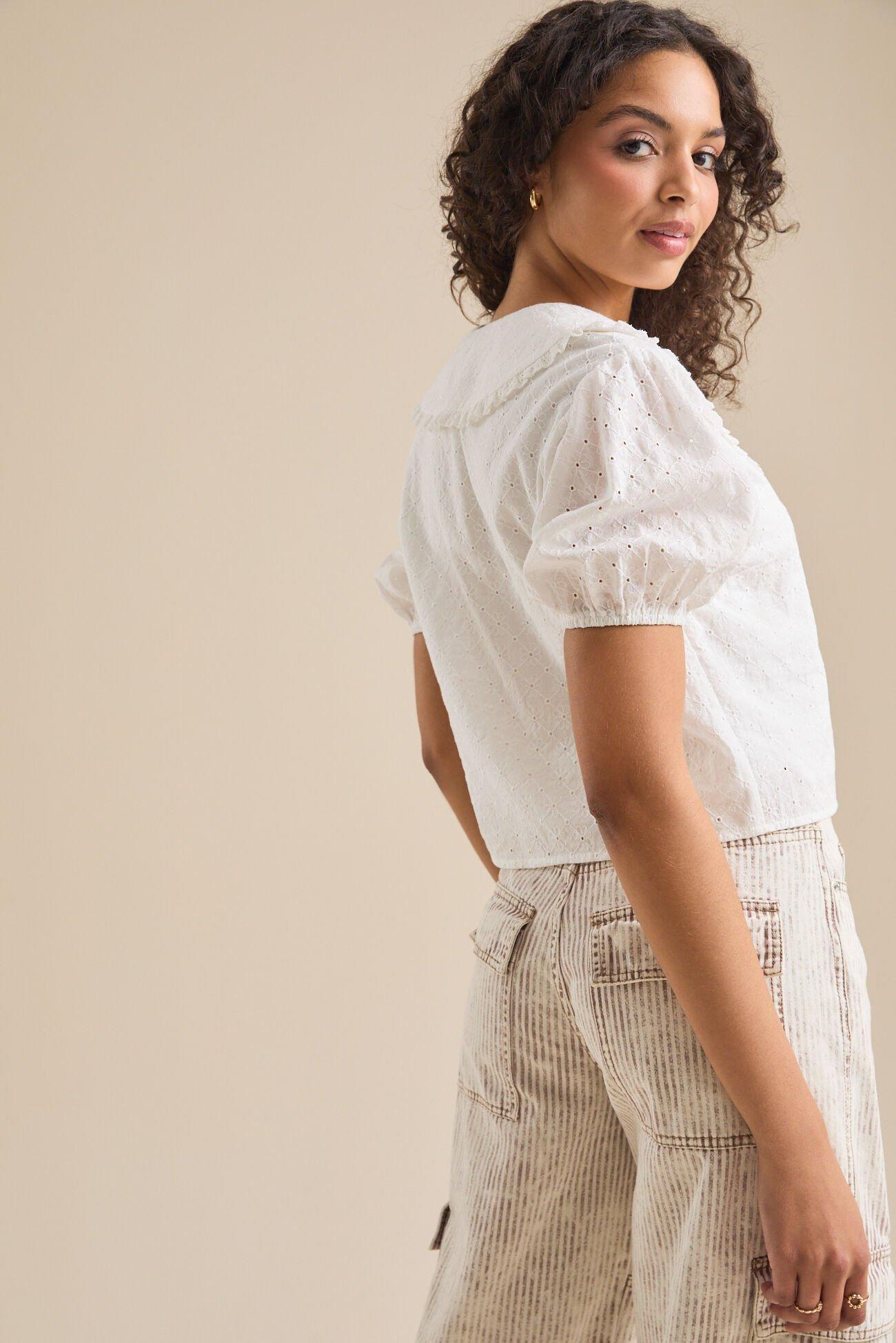 Bianca Tie Front Eyelet Top Product Image