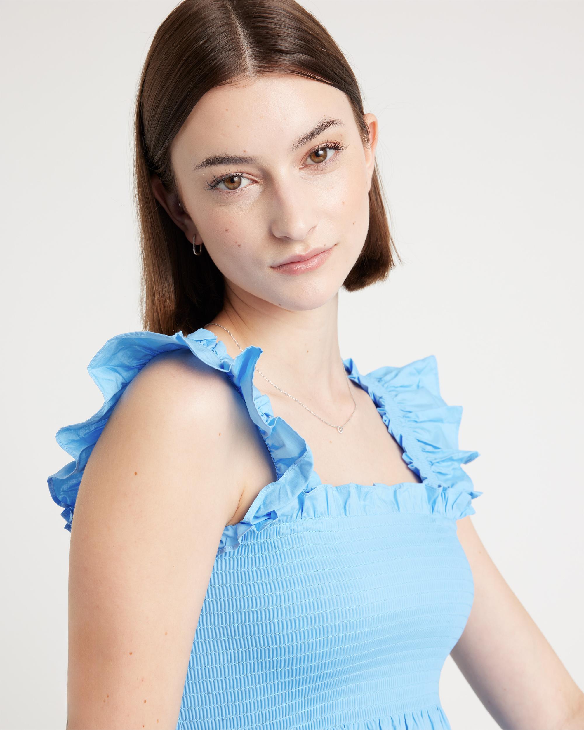 Quince | Women's Smocked Midi Dress Organic Cotton Product Image
