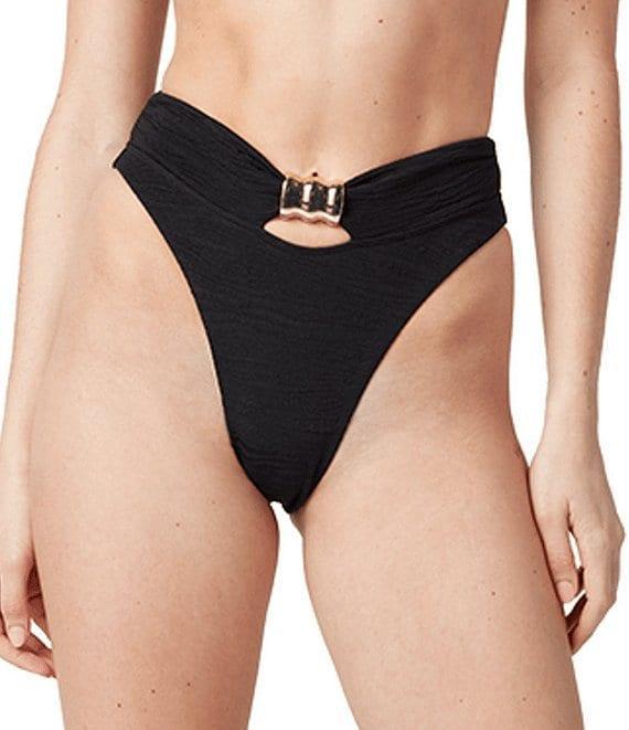 La Porte Kate Jacquard Pinch High Waist Signature Hardware Cheeky Swim Bottom Product Image