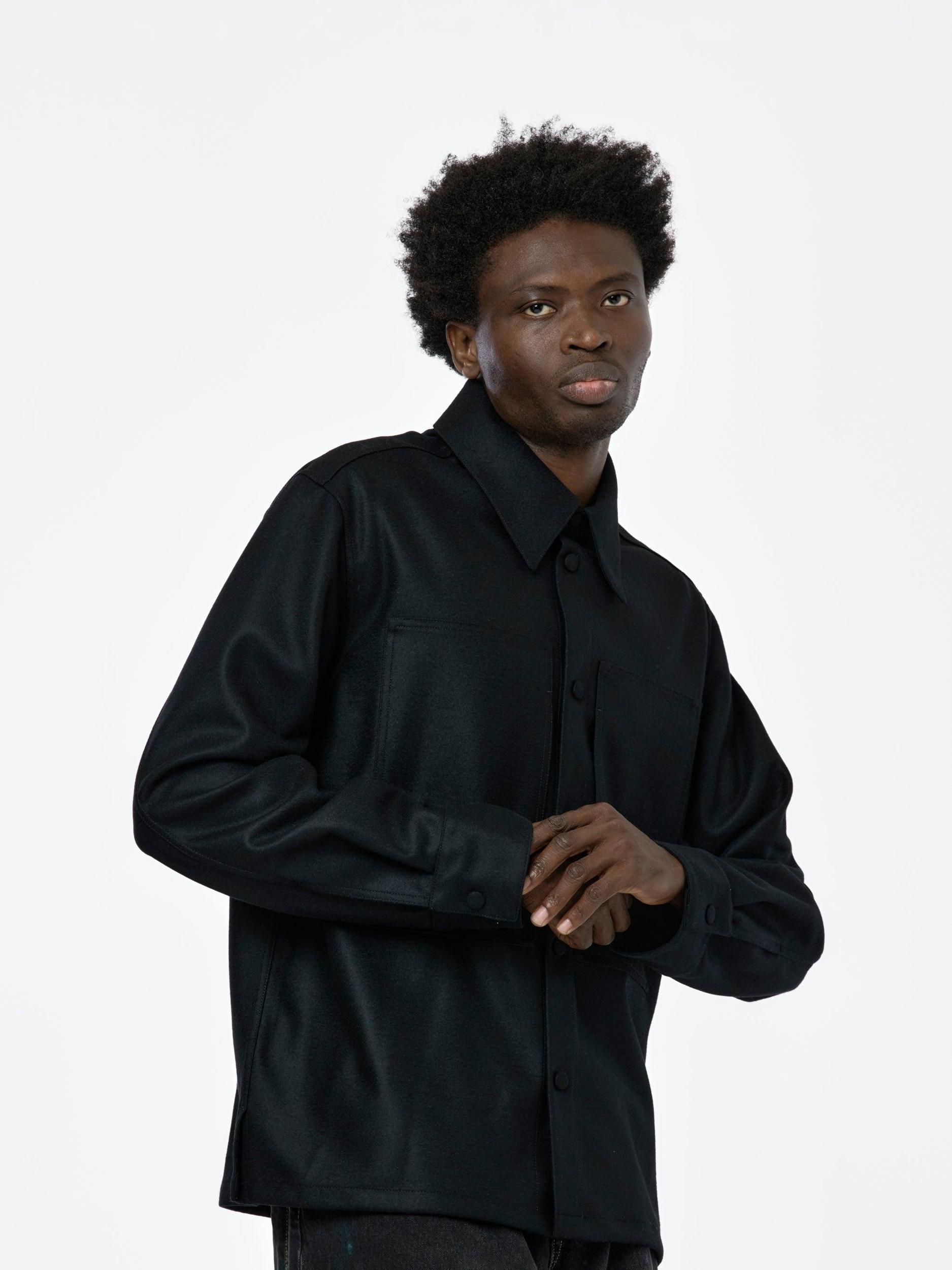 Boxy Over Shirt (Black) Product Image