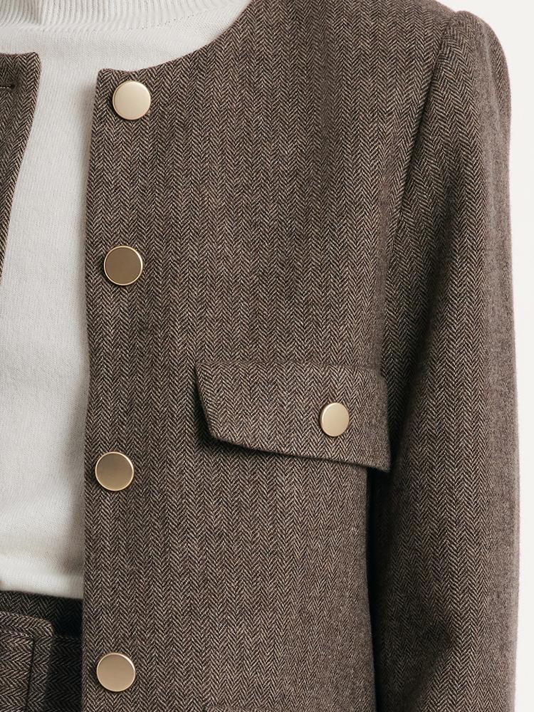 Washable Woolen Classic Women Jacket Product Image