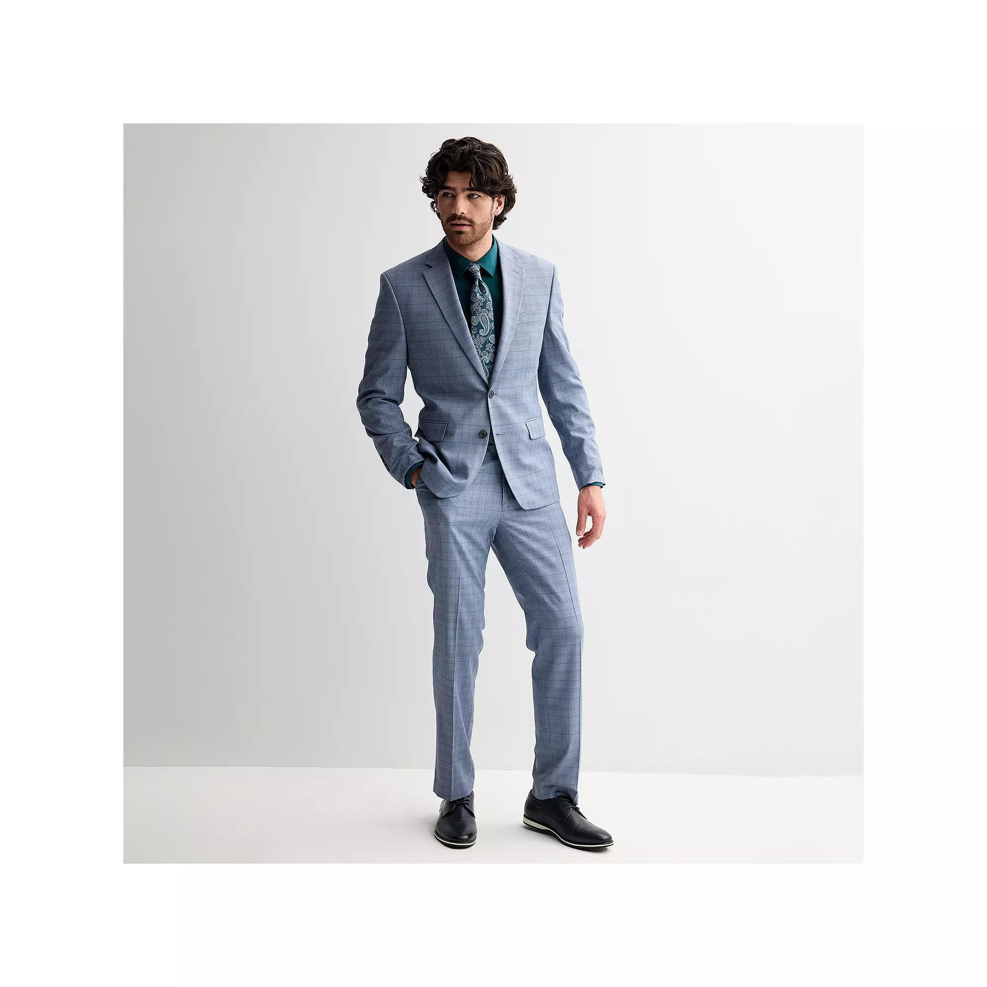 Men's Apt. 9® Premier Flex Performance Regular-Fit Washable Suit Jacket, Size: 38 - Regular, Blue Plaid Product Image