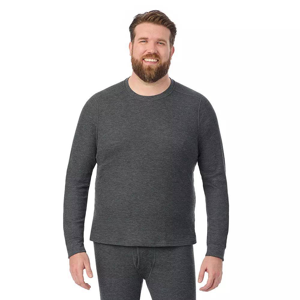 Big & Tall Cuddl Duds® Midweight Waffle Thermal Performance Base Layer Crew Top, Men's, Size: 4XB, Grey Heather Product Image