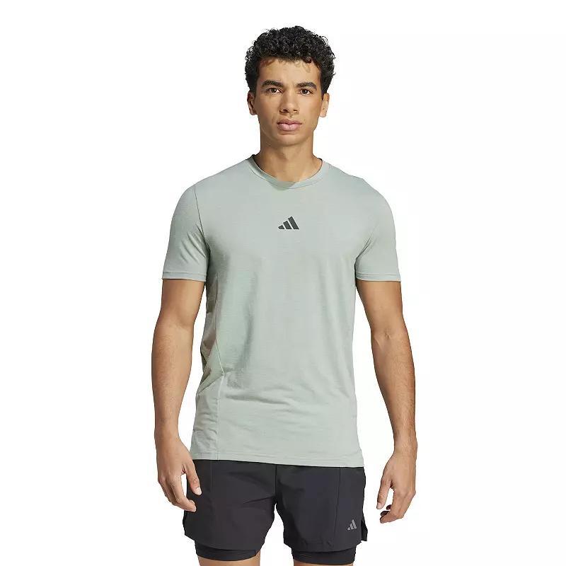adidas Designed for Training Workout Tee Silver Green M Mens Product Image