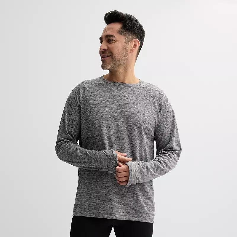 Men's Tek Gear® Dry Tek Long Sleeve Shirt, Size: Large, Mineral Black Cd Product Image