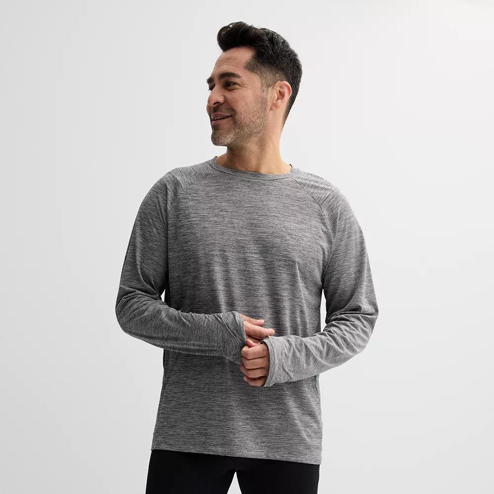 Men's Tek Gear® Dry Tek Long Sleeve Shirt, Size: Large, Mineral Black Cd Product Image