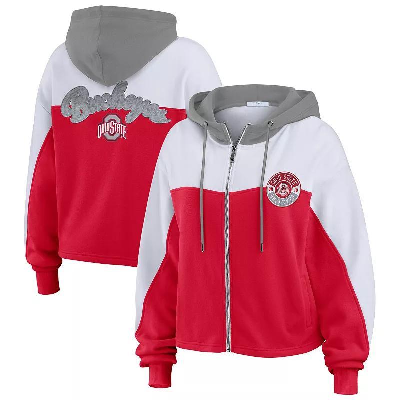 Women's WEAR by Erin Andrews Cardinal USC Trojans Color-Block Full-Zip Hoodie, Size: Medium, Red Product Image