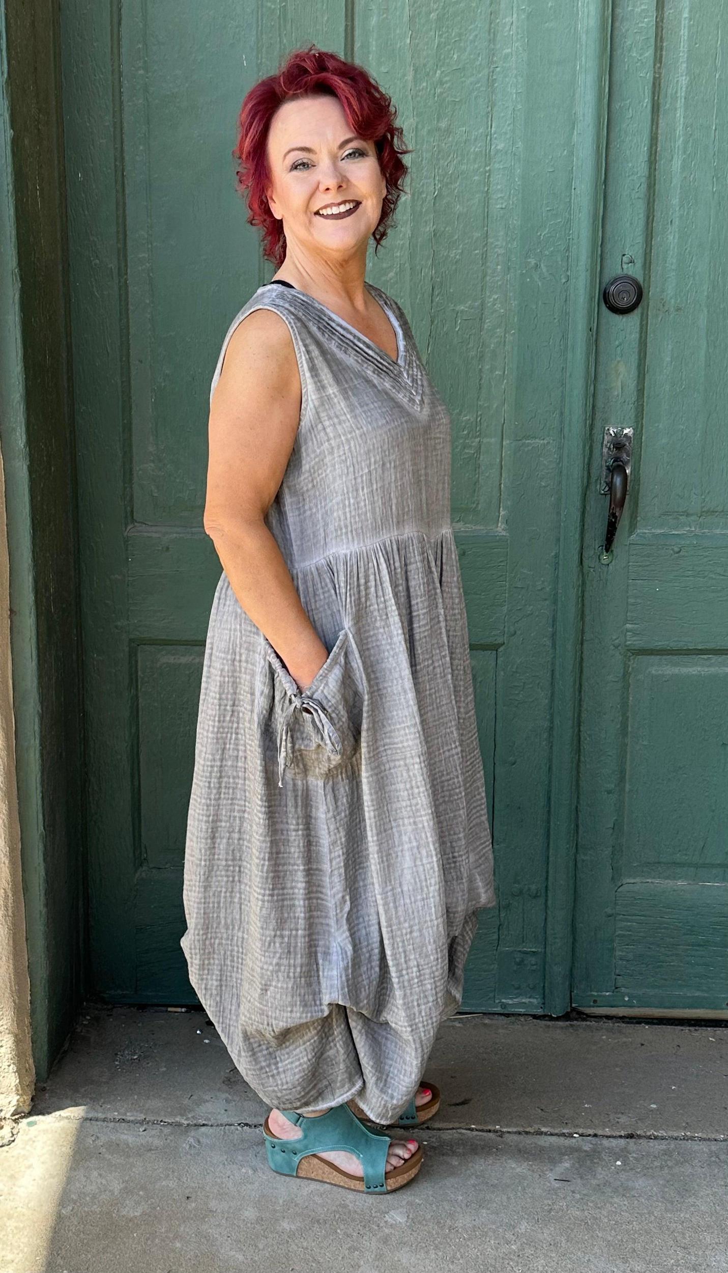 Cybil V-Neck Cotton Dress by Paper Lace Product Image