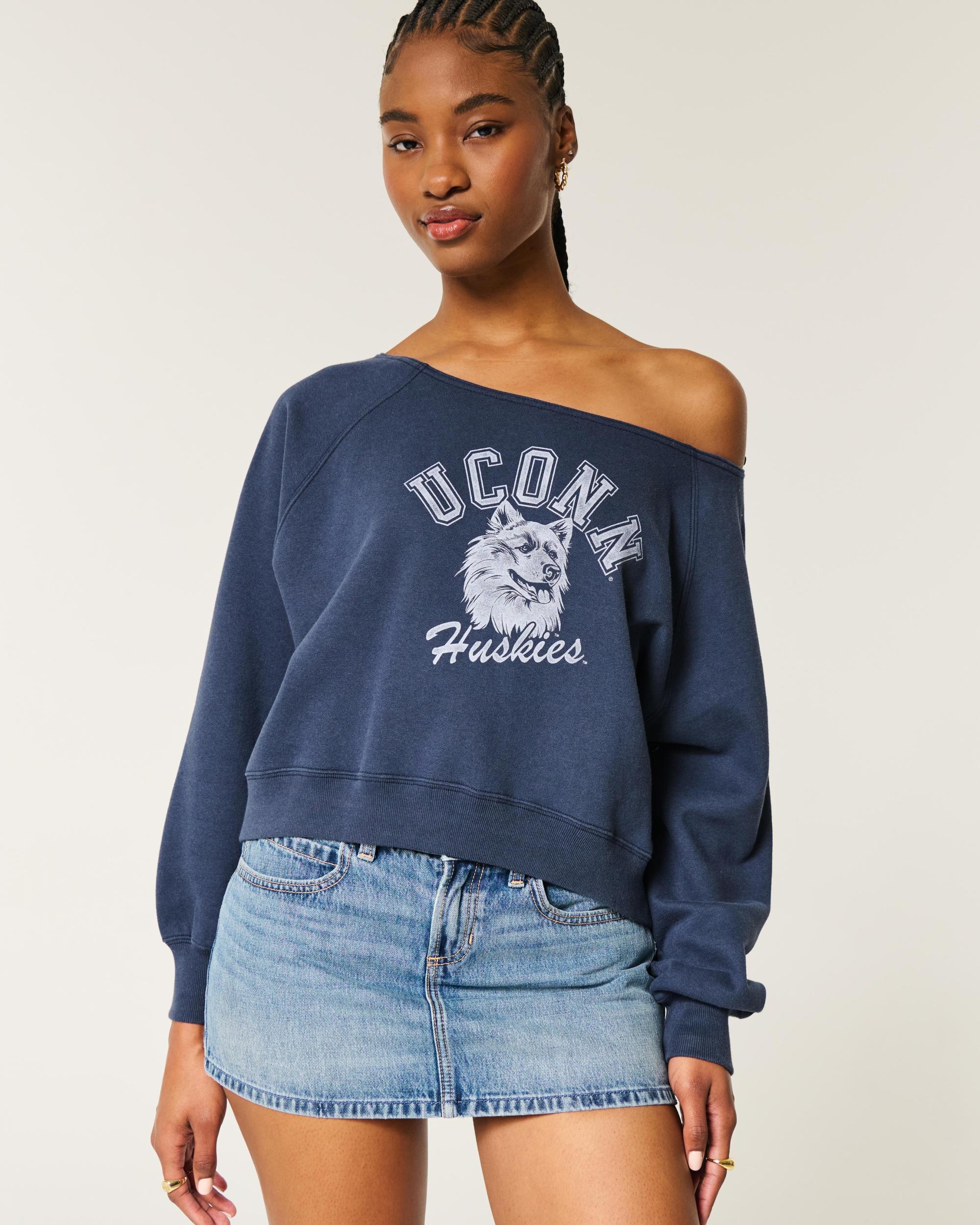 Easy Off-the-Shoulder NYC Graphic Sweatshirt Product Image