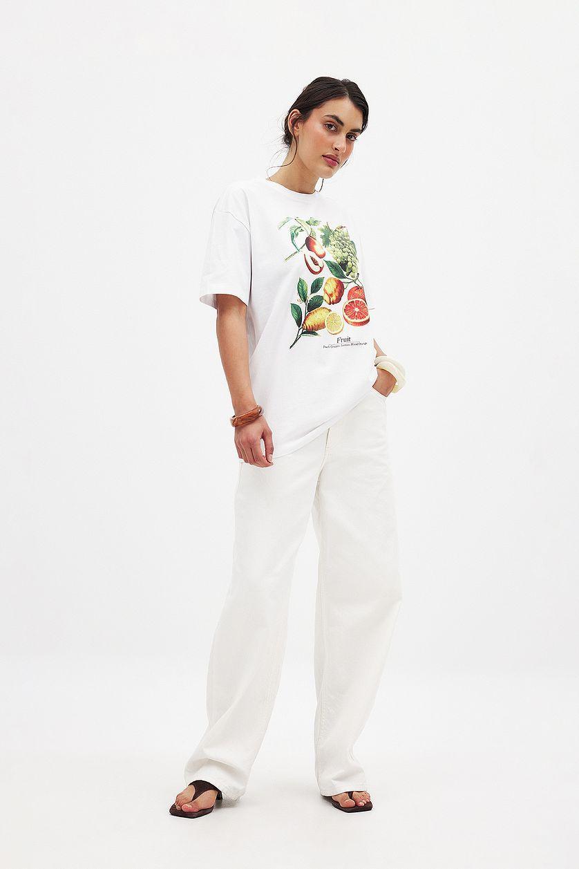 Printed Round Neck Oversized Tee Product Image