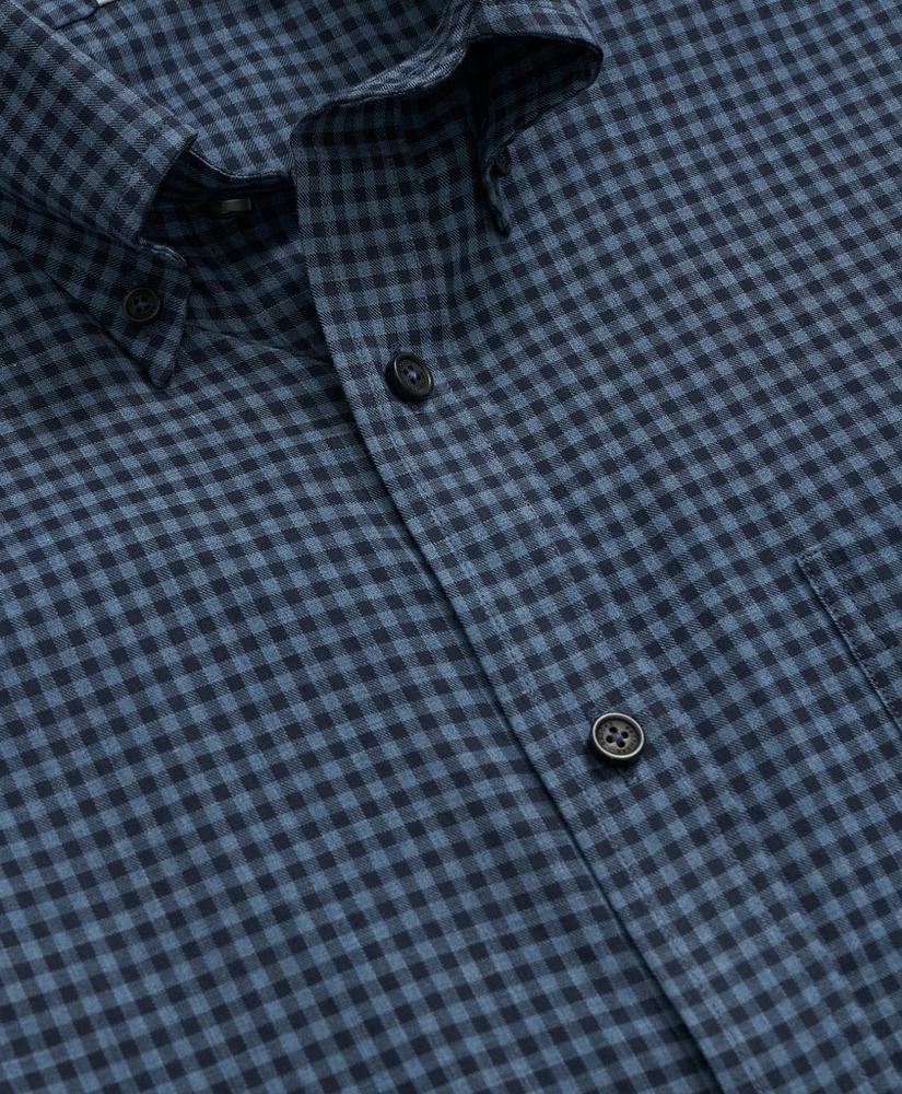 Luxe Cotton Twill Polo Button Down Collar, Gingham Shirt Product Image