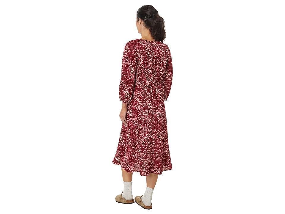 Toad&Co Manzana Paneled Midi Long Sleeve Dress (Berry Floral Print) Women's Dress Product Image
