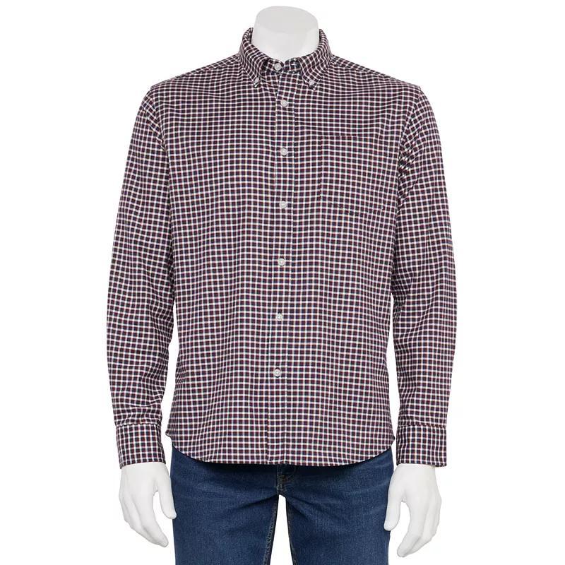 Men's Sonoma Goods For Life® Long Sleeve Perfect Length Button-Down Shirt, Size: XL, Scott Blue Oxford Product Image