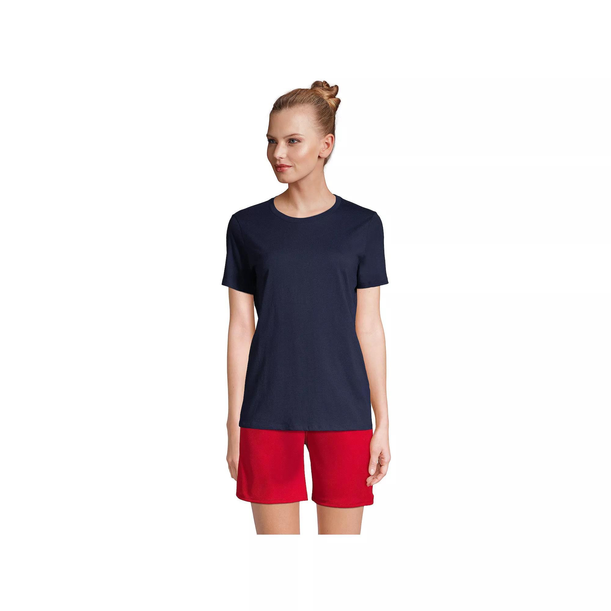 Women's Lands' End Short Sleeve Essential Tee, Size: Medium, White Product Image